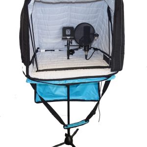 Carry-on Portable Vocal booth on a mic stand