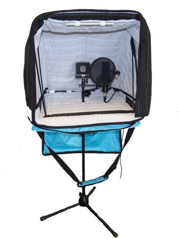 Carry-on Portable Vocal booth on a mic stand